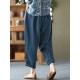 Leisure Solid Cotton Pocket Casual Cotton Pants