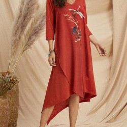 women's chiffon short sleeve dress HE1604-02-01