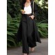 Solid Pocket Button Lapel Long Sleeve Two Pieces Set Women