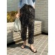 Women 100  Cotton Plants And Flowers Printing Maxi Length Pants