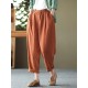 Leisure Solid Cotton Pocket Casual Cotton Pants