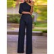 High Waist Solid Pocket Asymmetrical One Shoulder Jumpsuit