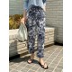 Women 100  Cotton Plants And Flowers Printing Maxi Length Pants