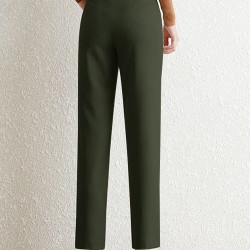 Contrast Pocket Step Hem Tailored Pants For Women