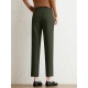 Contrast Pocket Step Hem Tailored Pants For Women