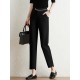 Contrast Pocket Step Hem Tailored Pants For Women