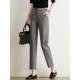 Contrast Pocket Step Hem Tailored Pants For Women