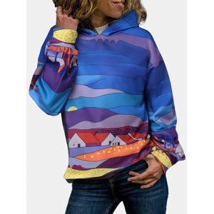 Women Tie Dye Printing Nicely Designed Hooded Scrawl Sweatshirt