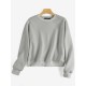 Women Thick Solid Puff Sleeve Solid Color O  Neck Full Sleeve Pullover Sweatshirt